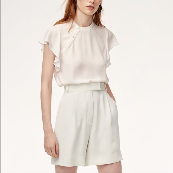 Aritzia Babaton Light Blue Ruffle Sleeve Blouse - Picture 8 of 8